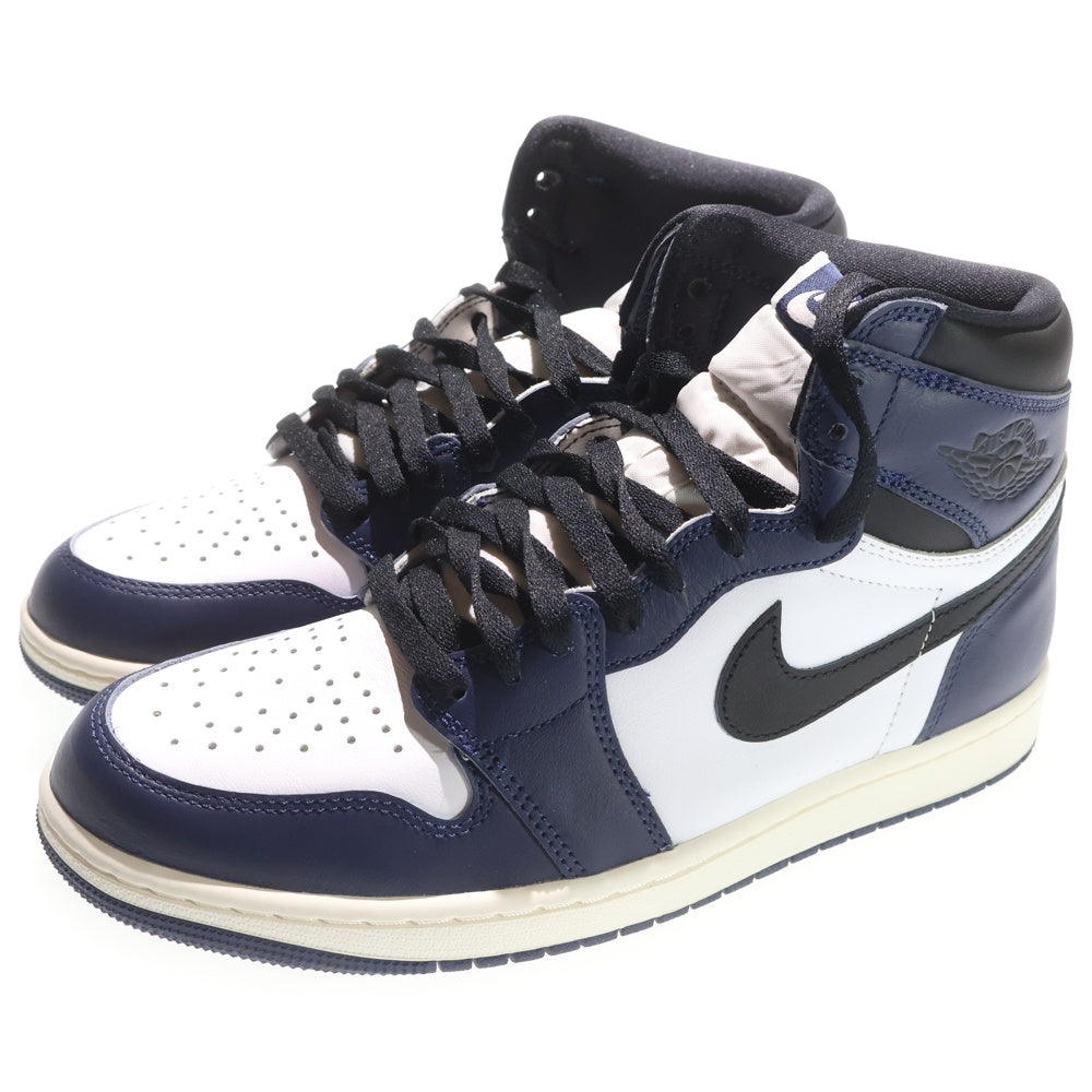 NIKE(ナイキ) AIR JORDAN 1 RETRO HIGH OG MIDNIGHT NAVY エアジョーダン レトロ ミッドナイト ネイビー ハイカットスニーカー ホワイト/ネイビー US9.5/27.5cm DZ5485-401