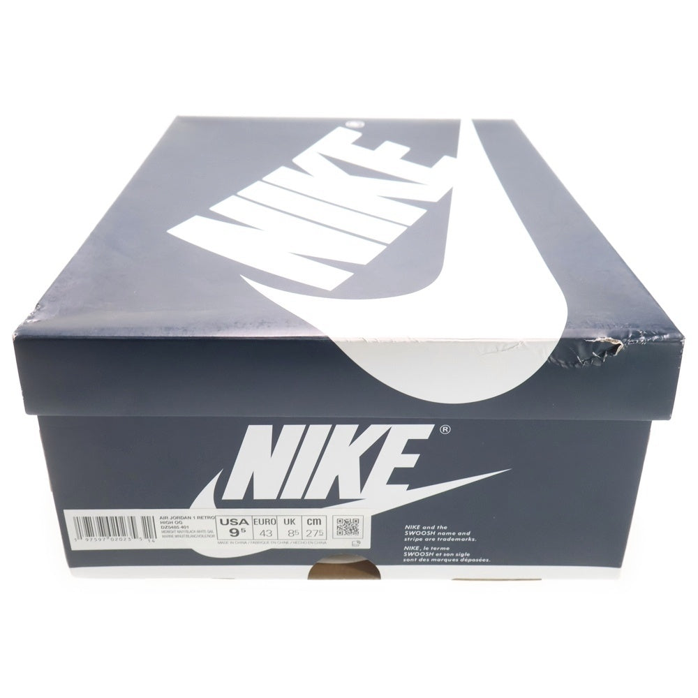 NIKE(ナイキ) AIR JORDAN 1 RETRO HIGH OG MIDNIGHT NAVY エアジョーダン レトロ ミッドナイト ネイビー ハイカットスニーカー ホワイト/ネイビー US9.5/27.5cm DZ5485-401