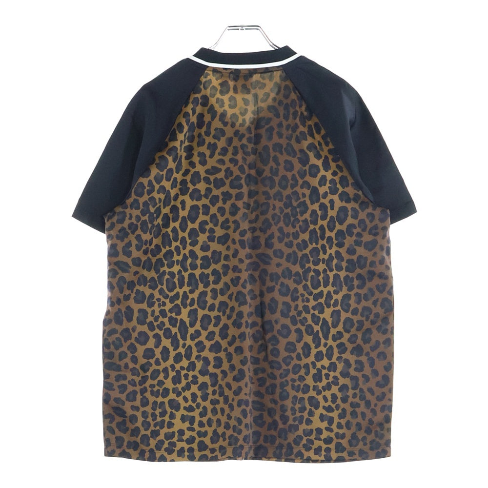 adidas(アディダス) 25SS SATIN JERSEY フロントロゴ レオパード サテンジャージ 半袖Tシャツ ブラウン KA2671