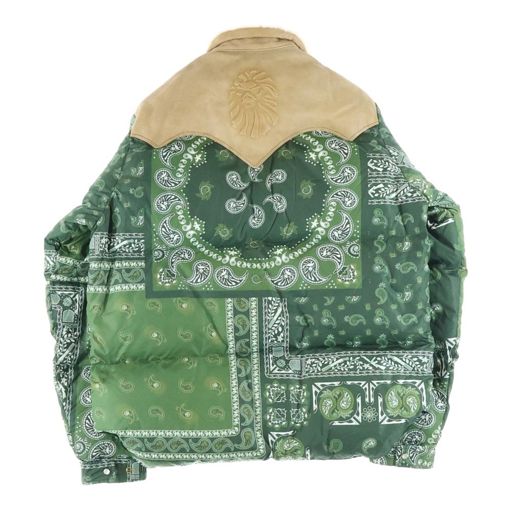 BAPE BY A BATHING APE(ベイプ ア ベイシング エイプ) 20AW × Rocky Mountain Featherbed Down Jacket ロッキーマウンテンフェザーベッド ペイズリー レザー ダウンジャケット