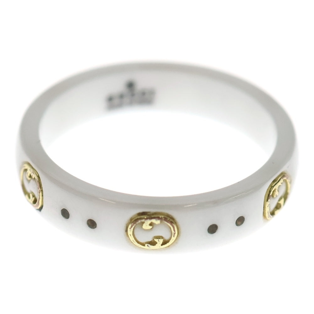 GUCCI(グッチ) インターロッキングG アイコンリング セラミック ホワイト/ゴールド 679262 J85V5