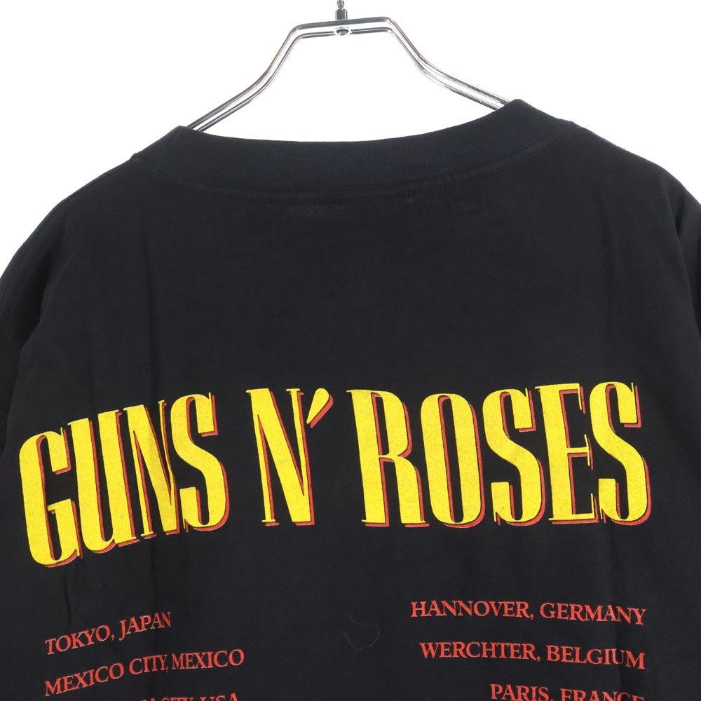 VINTAGE(ヴィンテージ) 90s GUNS N' ROSES SCULL CROSS ガンズアンドローゼス ツアー 両面プリント 半袖Tシャツ カットソー ブラック