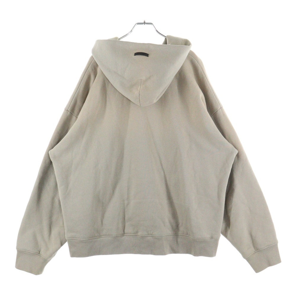 FEAR OF GOD ESSENTIALS(フィアオブゴッド エッセンシャルズ) 21AW Half Zip Hoodie ロゴ ハーフジップフーディー プルオーバーパーカー ベージュ FG50-021
