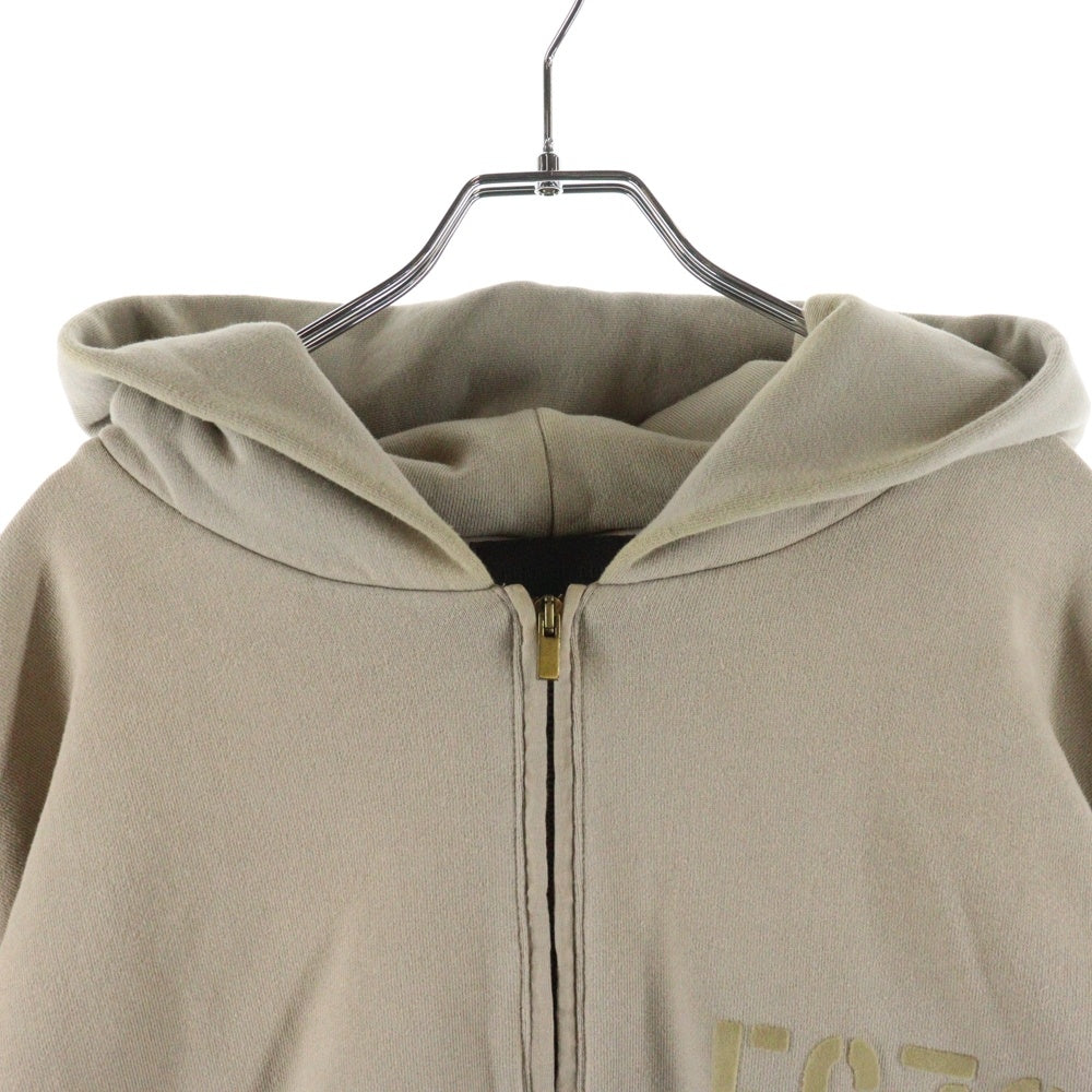 FEAR OF GOD ESSENTIALS(フィアオブゴッド エッセンシャルズ) 21AW Half Zip Hoodie ロゴ ハーフジップフーディー プルオーバーパーカー ベージュ FG50-021