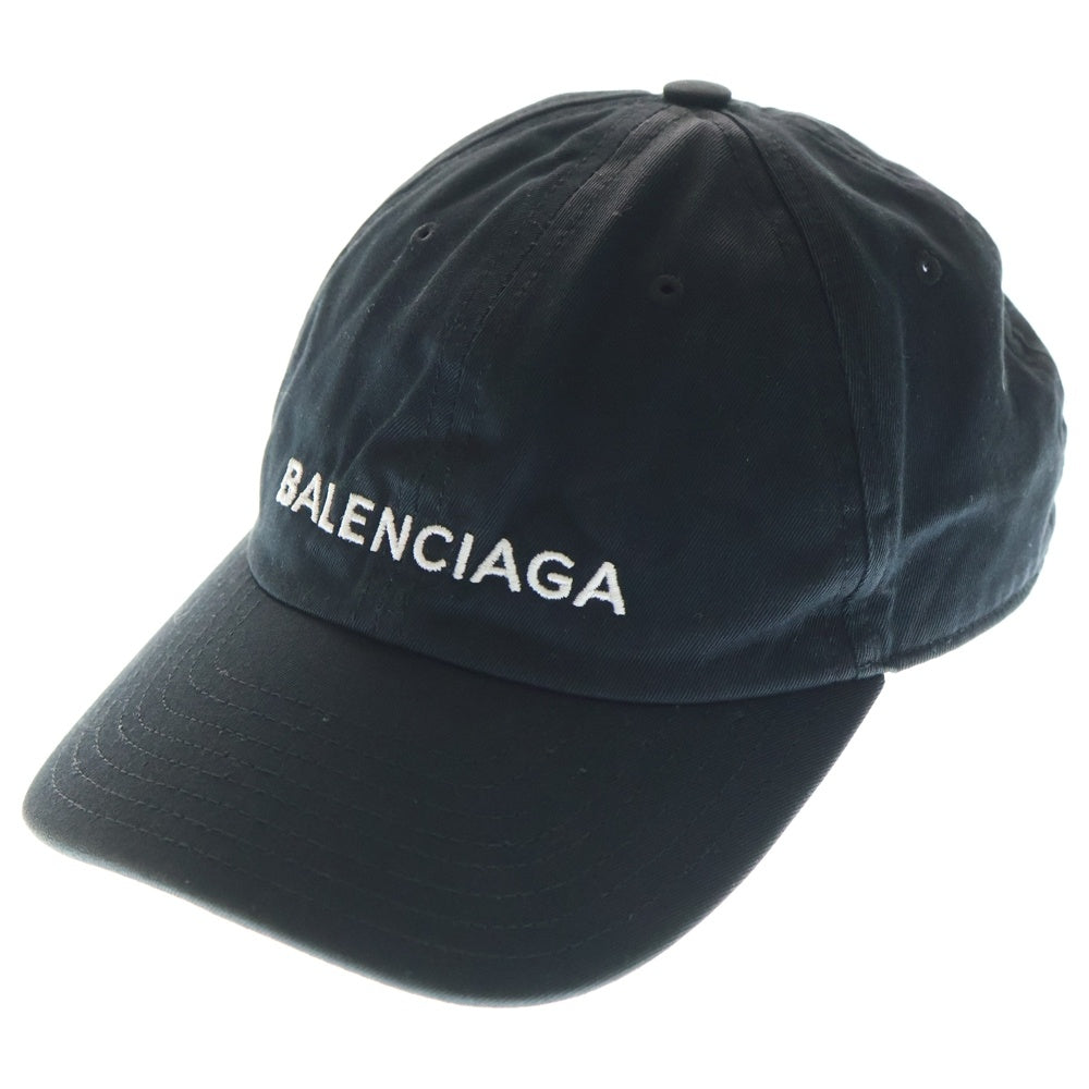 BALENCIAGA(バレンシアガ) ロゴ刺繍 6パネル ベースボールキャップ ブラック 452245 352B4