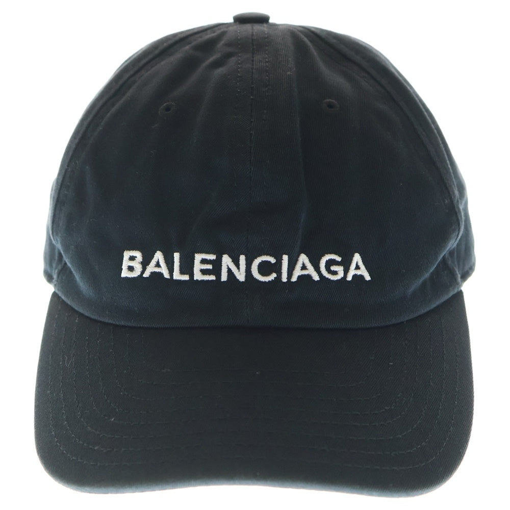 BALENCIAGA(バレンシアガ) ロゴ刺繍 6パネル ベースボールキャップ ブラック 452245 352B4