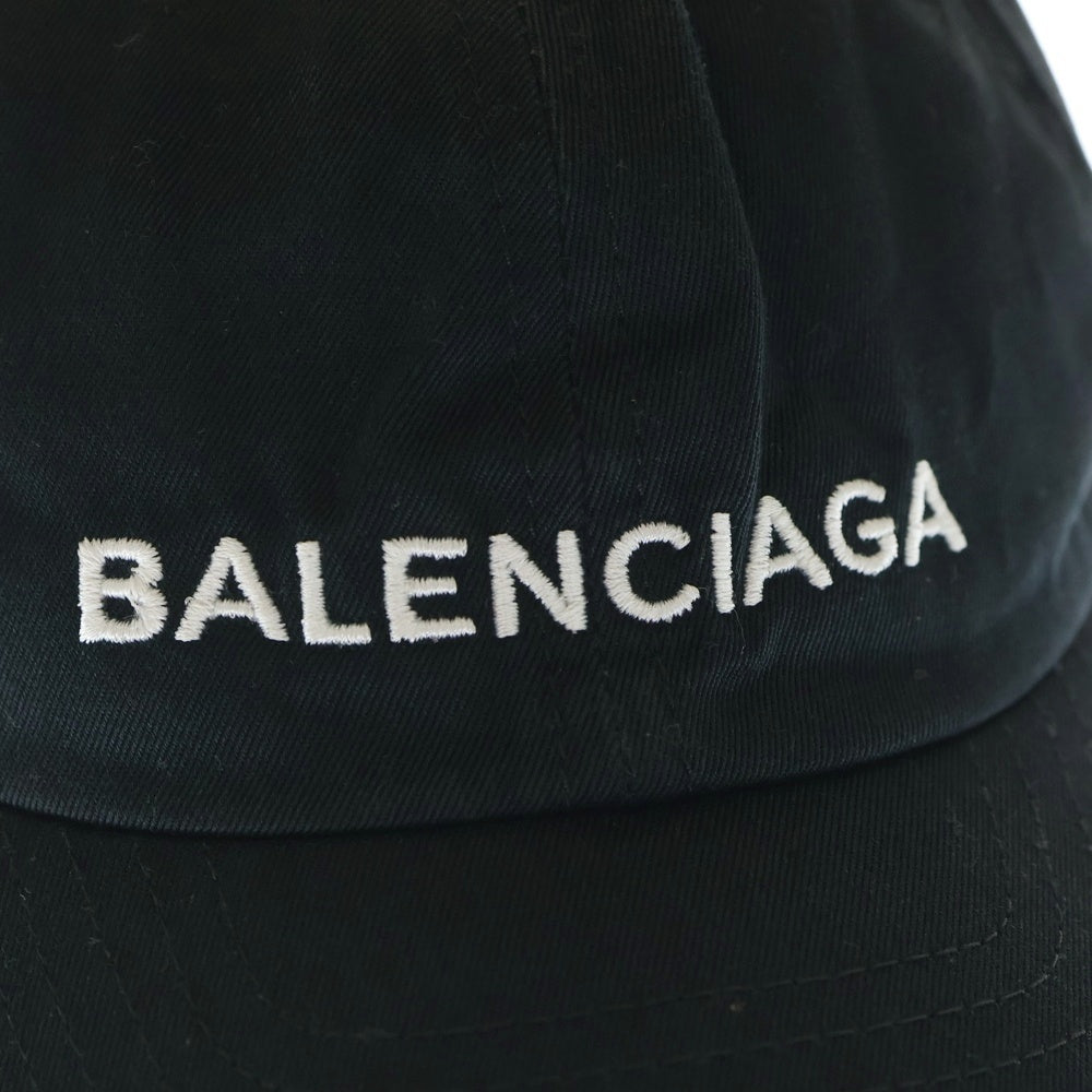 BALENCIAGA(バレンシアガ) ロゴ刺繍 6パネル ベースボールキャップ ブラック 452245 352B4