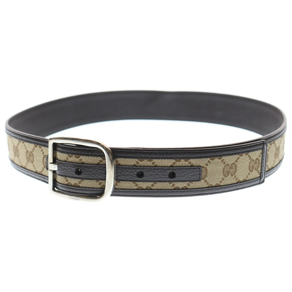 GUCCI(グッチ) GGキャンバス 切替 ベルト ブラウン 449716