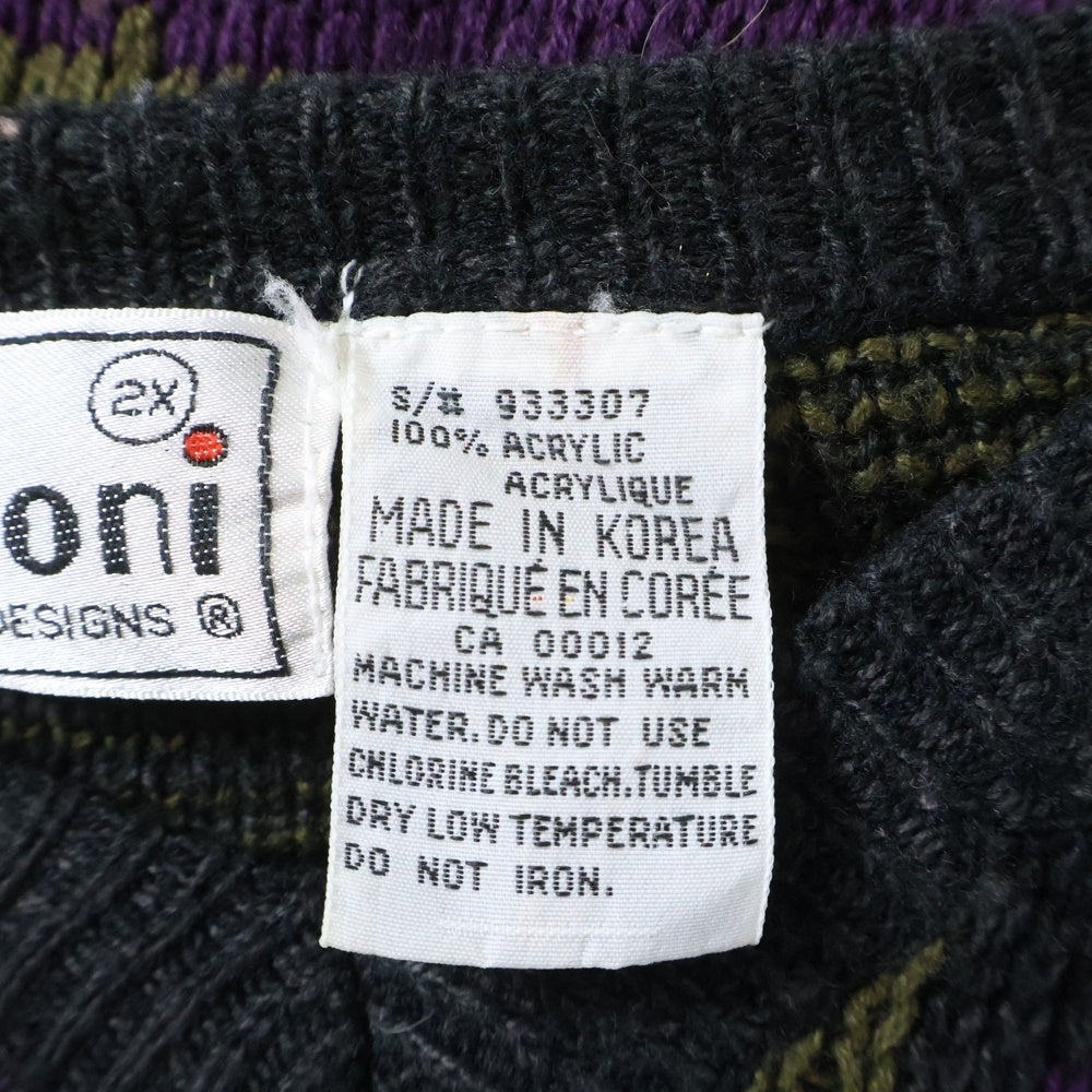 NO BRAND(ノーブランド) GIONI 総柄 ニット セーター マルチ