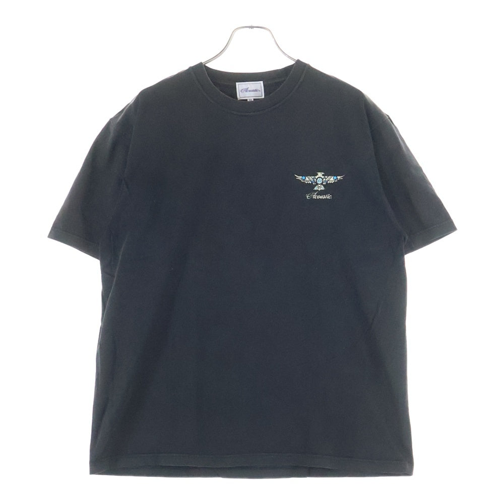 ACOUSTIC(アコースティック) 両面プリント 半袖Tシャツ カットソー ブラック