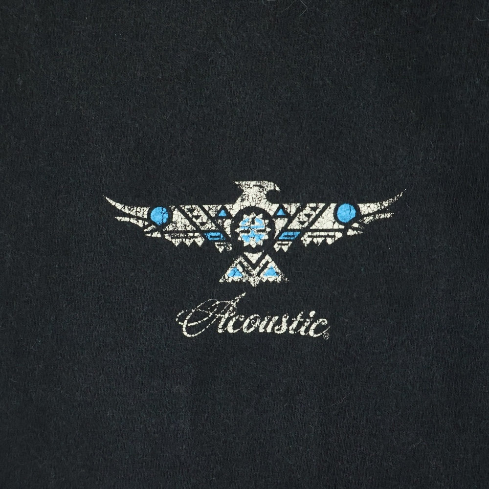 ACOUSTIC(アコースティック) 両面プリント 半袖Tシャツ カットソー ブラック