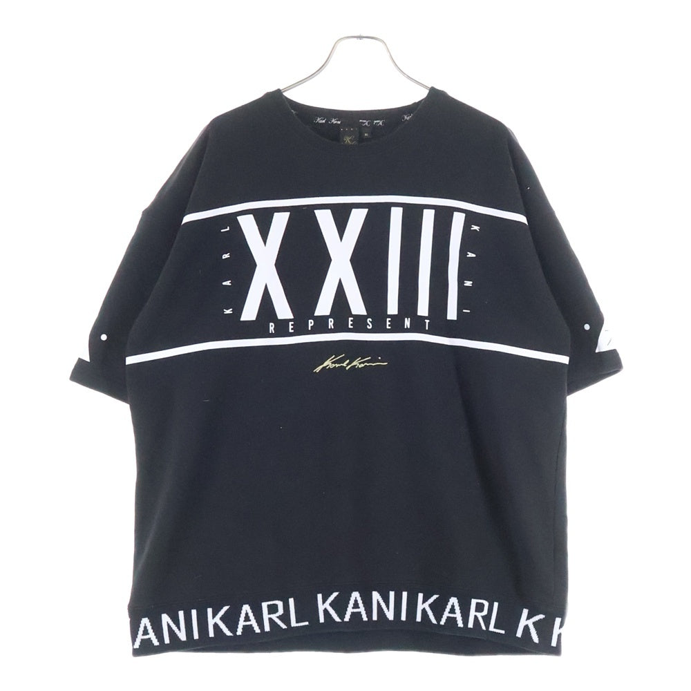 KARL KANI(カールカナイ) karl kani ロゴプリント クルーネック 半袖 スウェット Tシャツ カットソー ブラック