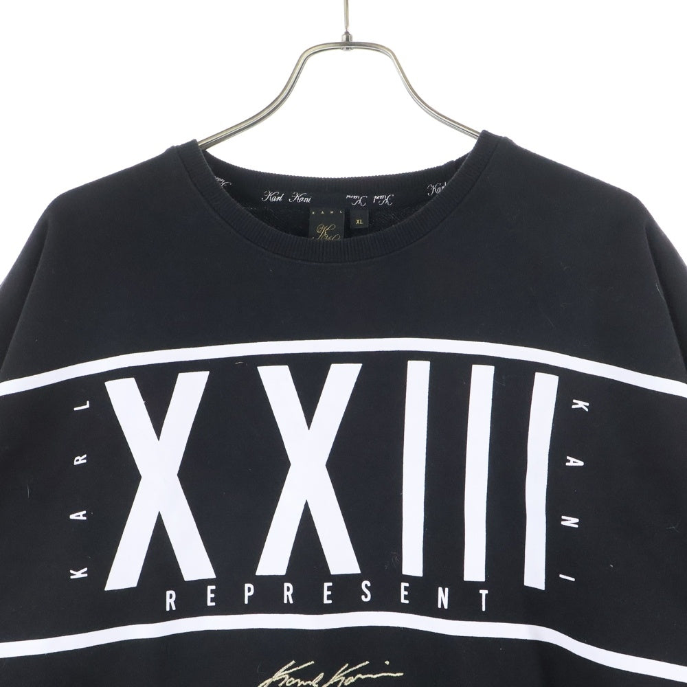 KARL KANI(カールカナイ) karl kani ロゴプリント クルーネック 半袖 スウェット Tシャツ カットソー ブラック