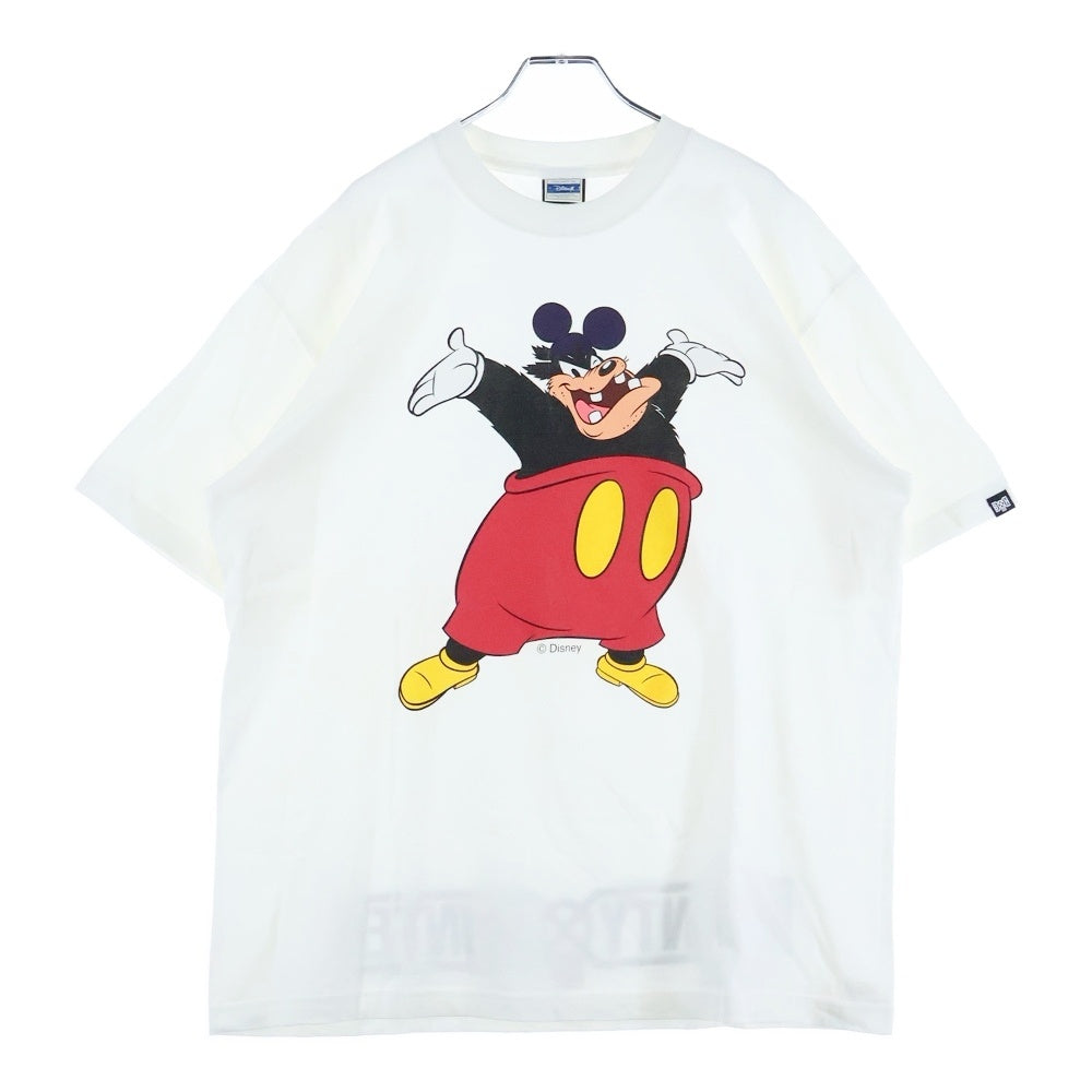 BOUNTY HUNTER(バウンティーハンター) 00s × Disney ディズニー ピート フロントプリント クルーネック 半袖Tシャツ カットソー ホワイト