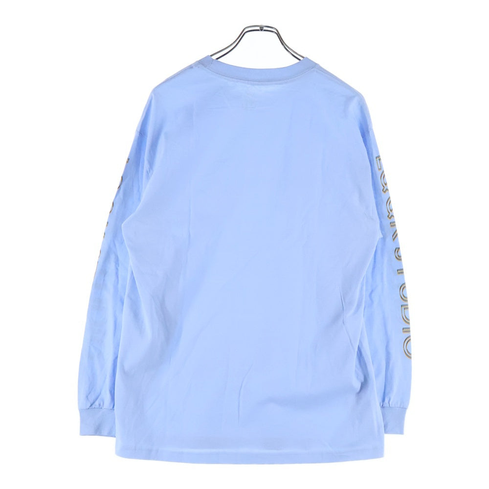 LQQK STUDIO(ルックスタジオ) POWDER BLUE L/S TEE パウダーブルー アームロゴ クルーネック ロングスリーブ 長袖Tシャツ カットソー ブルー