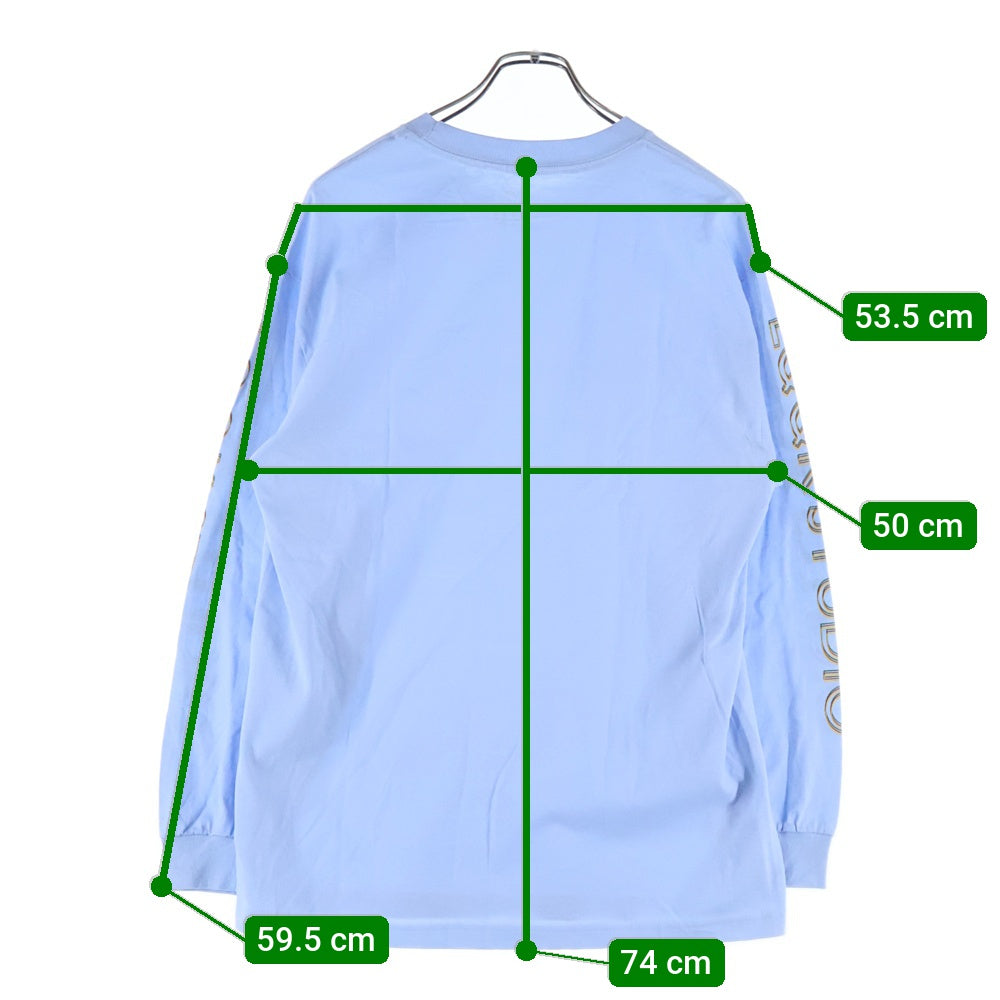 LQQK STUDIO(ルックスタジオ) POWDER BLUE L/S TEE パウダーブルー アームロゴ クルーネック ロングスリーブ 長袖Tシャツ カットソー ブルー