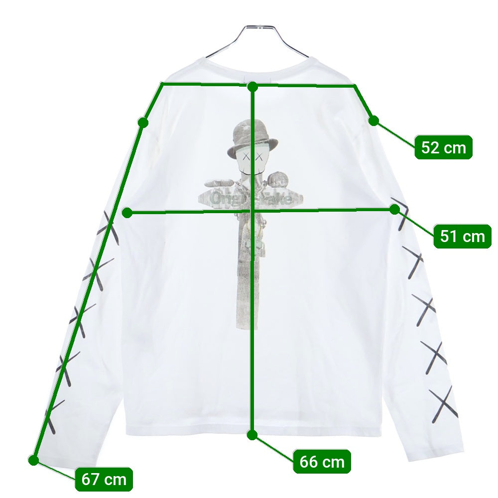 Original Fake(オリジナルフェイク) 00s × KAWS L/S TEE カウズ コンパニオン アームプリント クルーネック ロングスリーブ 長袖Tシャツ カットソー ホワイト