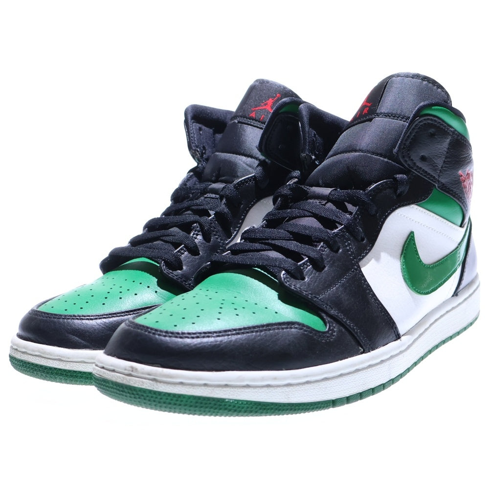 NIKE(ナイキ) AIR JORDAN 1 MID PINE GREEN エアジョーダン 1 ミッド パイングリーン ミッドカットスニーカー US12/30cm ホワイト/ブラック/グリーン 554724-067