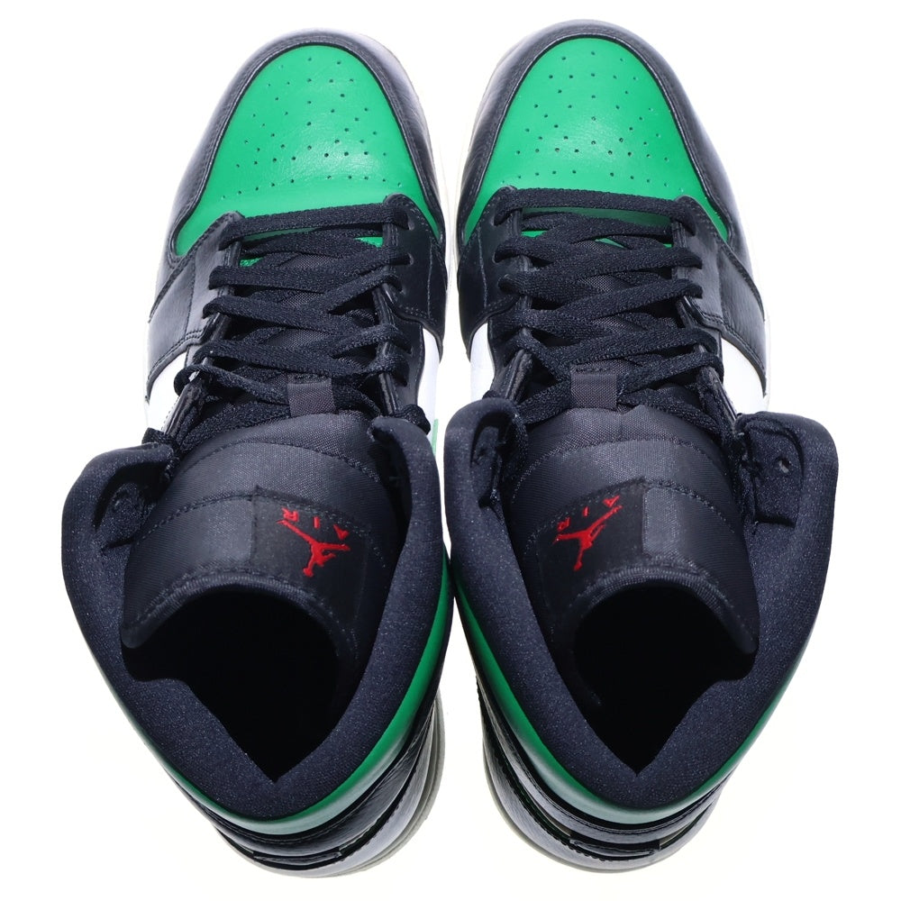 NIKE(ナイキ) AIR JORDAN 1 MID PINE GREEN エアジョーダン 1 ミッド パイングリーン ミッドカットスニーカー US12/30cm ホワイト/ブラック/グリーン 554724-067