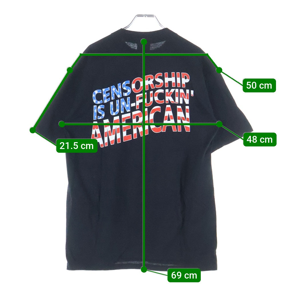 VINTAGE(ヴィンテージ) 90s WARRANT CENSOR THIS ウォレント センサーディス 両面プリント 半袖Tシャツ カットソー ブラック
