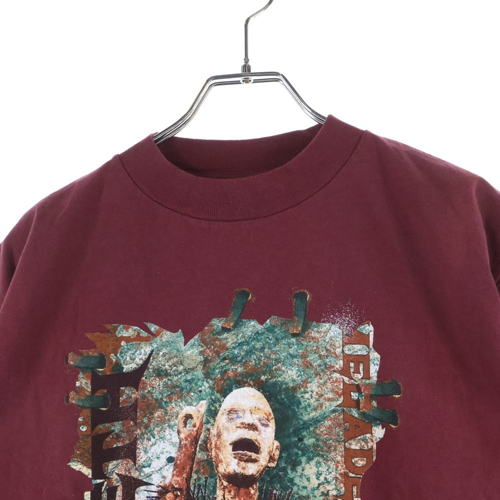 VINTAGE(ヴィンテージ) 90s MEGADETH CRYPIC WRITINGS TOUR メガデス クリプティックライティングスワールドツアー 両面プリント 半袖Tシャツ カットソー バーガンディ