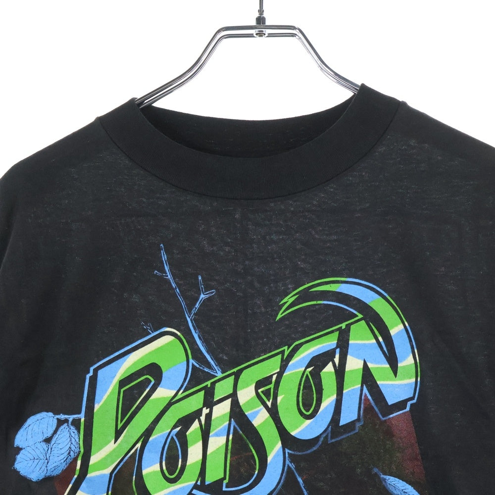 VINTAGE(ヴィンテージ) 80s POISON OPEN UP AND SAY…AHH! 両面プリント 半袖Tシャツ カットソー ブラック