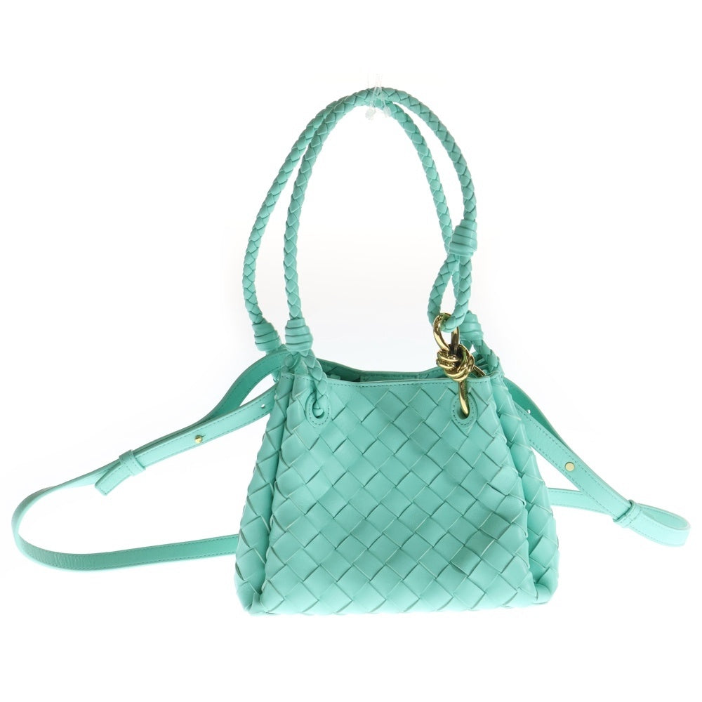 BOTTEGA VENETA(ボッテガヴェネタ) Andiamo イントレチャート スモール アンディアーモパラシュート ラムスキンレザー ショルダーバッグ ハンドバッグ グリーン 796569 レディース