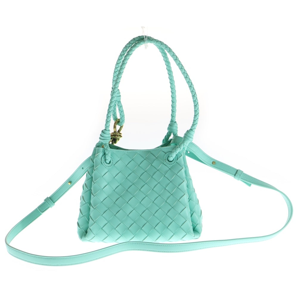 BOTTEGA VENETA(ボッテガヴェネタ) Andiamo イントレチャート スモール アンディアーモパラシュート ラムスキンレザー ショルダーバッグ ハンドバッグ グリーン 796569 レディース
