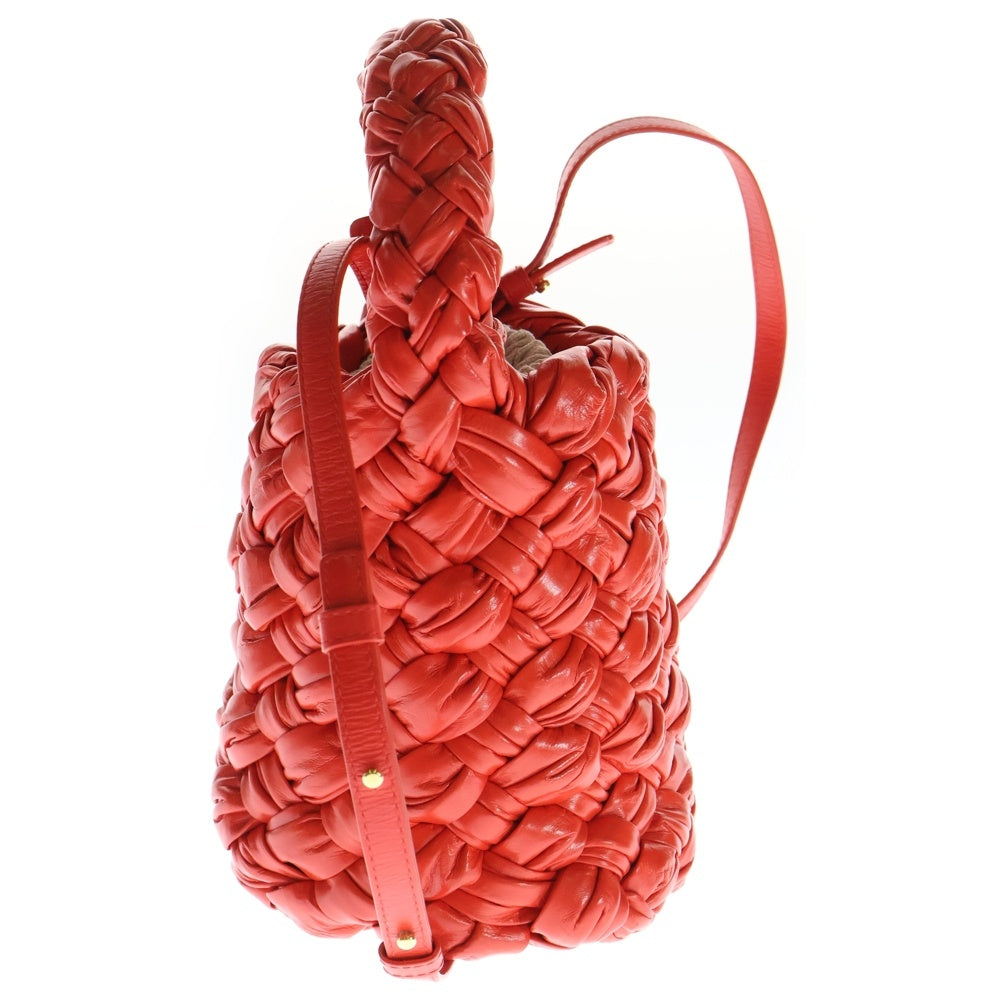 BOTTEGA VENETA(ボッテガヴェネタ) Kalimero Bucket Bag カリメロ イントレチャート 2WAY バケットバッグ ショルダーバッグ レッド 717177 レディース
