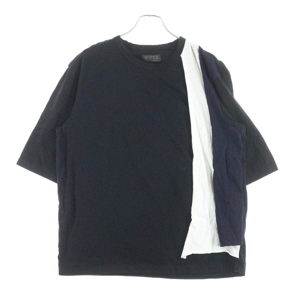 s'yte(サイト) 25SS TRIPLE LAYERED トリプル レイヤード クルーネック 半袖Tシャツ カットソー ブラック UT-T19-806