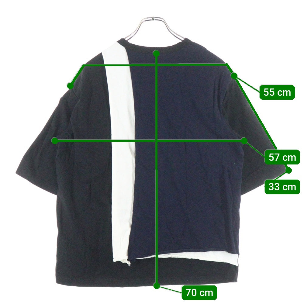 s'yte(サイト) 25SS TRIPLE LAYERED トリプル レイヤード クルーネック 半袖Tシャツ カットソー ブラック UT-T19-806