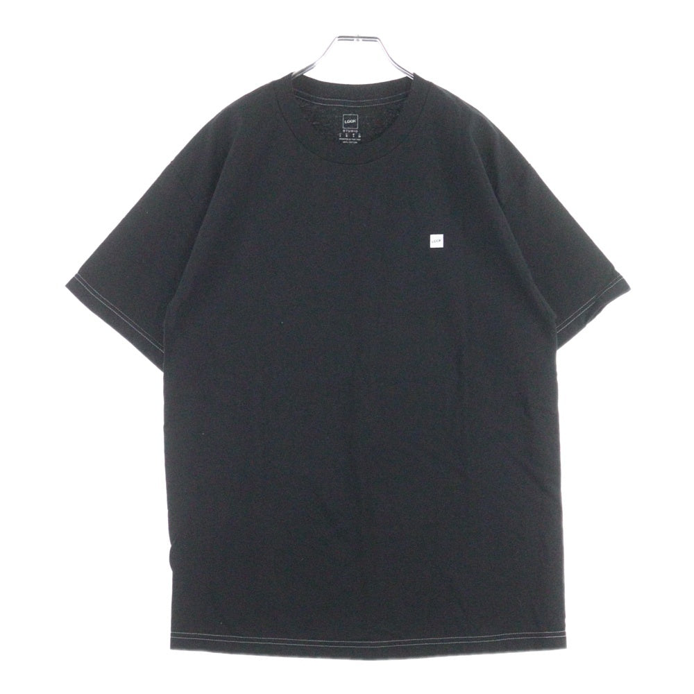 LQQK STUDIO(ルックスタジオ) COTTON S/S TEE フロントロゴ クルーネック 半袖 Tシャツ カットソー ブラック
