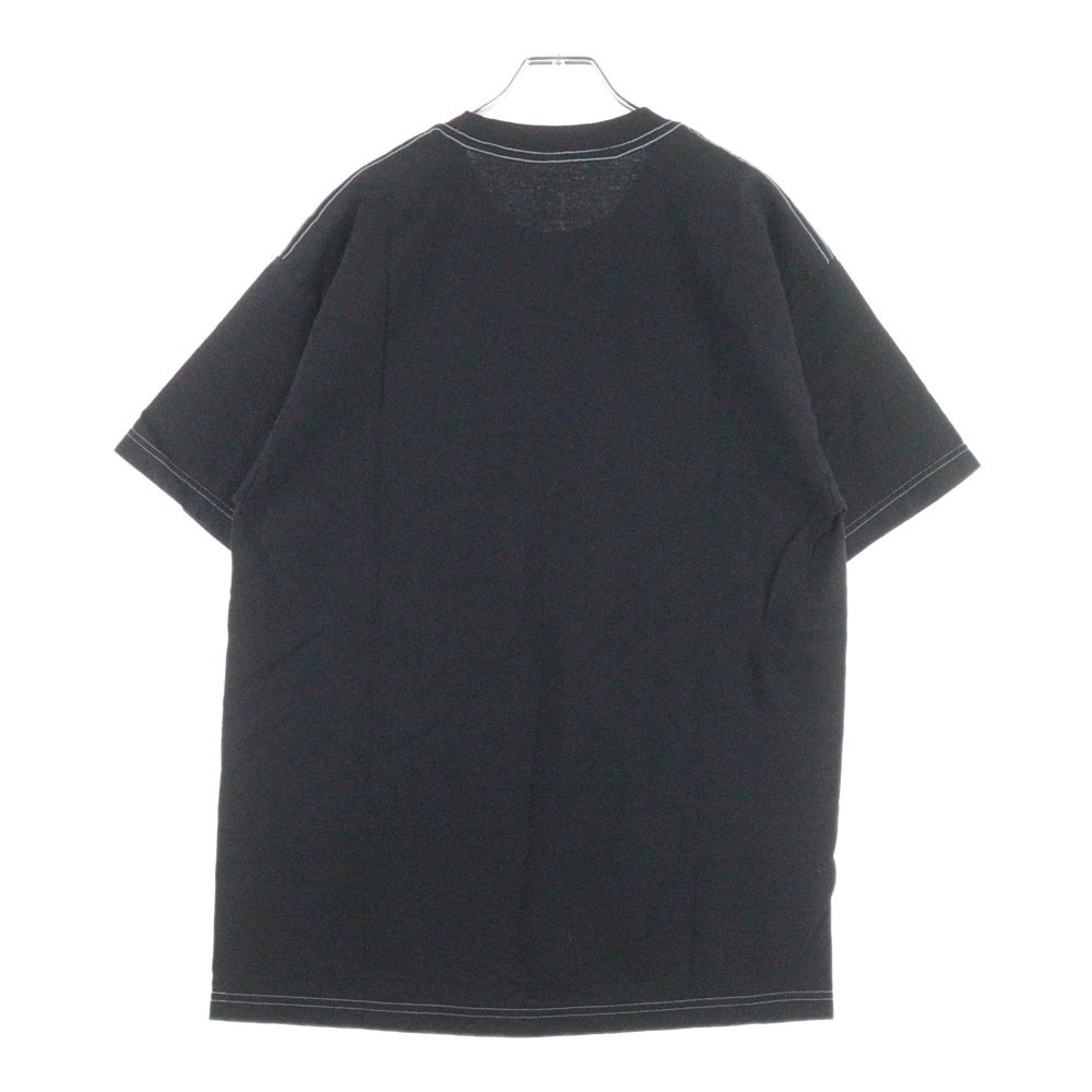 LQQK STUDIO(ルックスタジオ) COTTON S/S TEE フロントロゴ クルーネック 半袖 Tシャツ カットソー ブラック