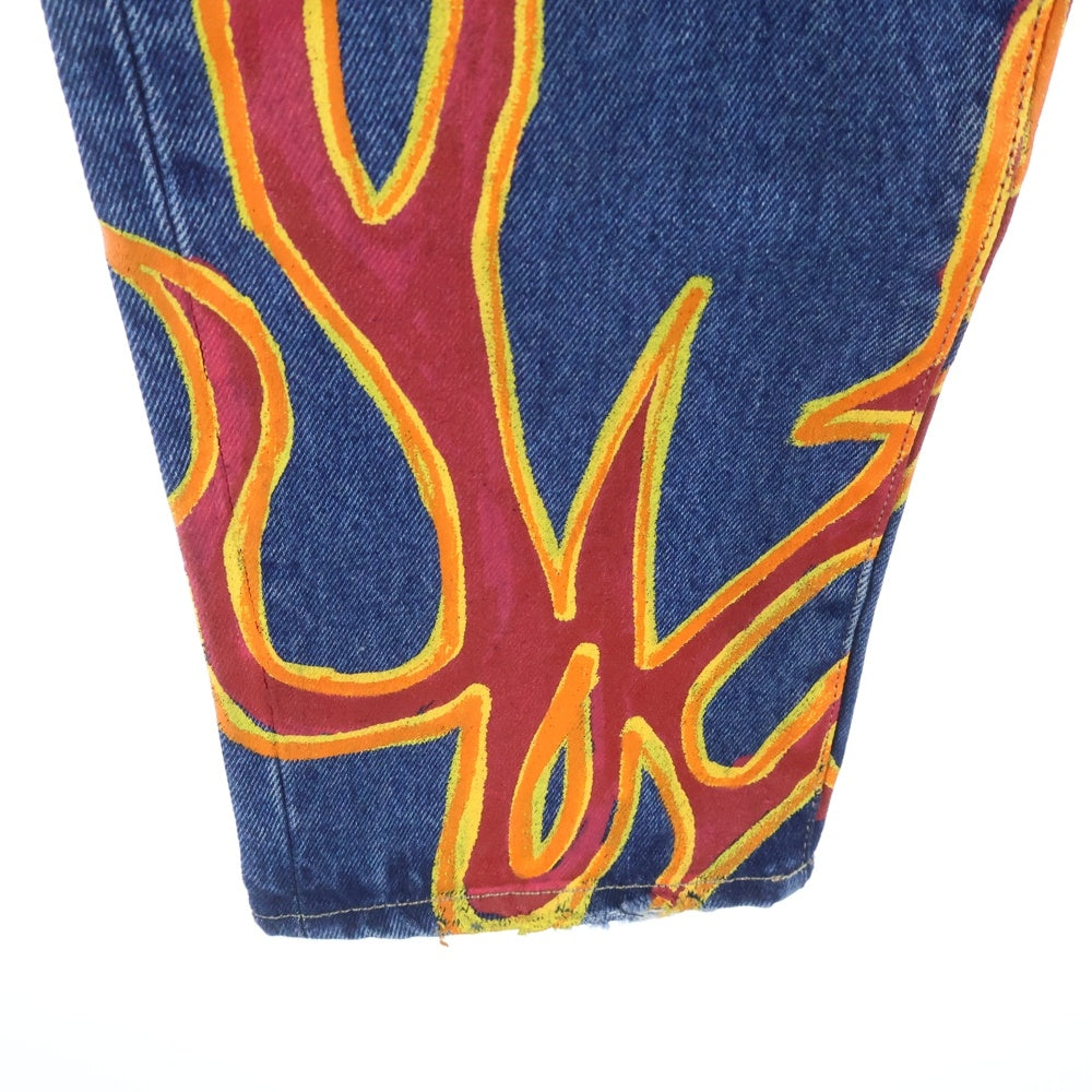 Palm Angels(パームエンジェルス) 22AW Flame Print Regular Jeans フレイムプリント レギュラー デニムパンツ ジーンズ インディゴ PMYA012F22DEN007