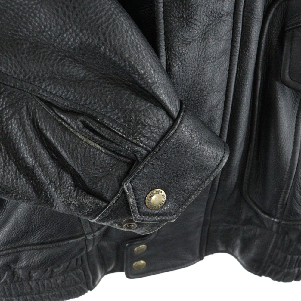 NO BRAND(ノーブランド) NANKAI 南海部品 着脱ライナー シングルライダース レザージャケット ブラック