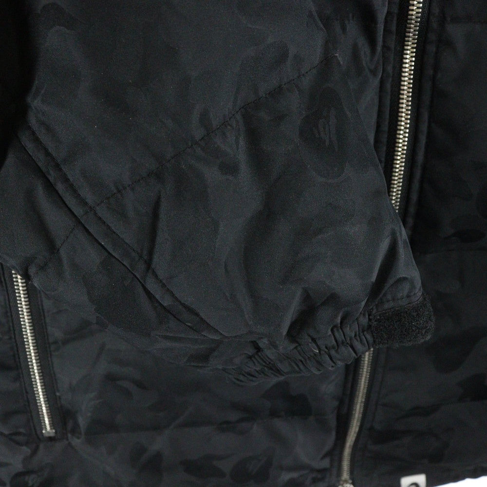 A BATHING APE(アベイシングエイプ) ジャガードカモ 総柄 ナイロン ダウンジャケット ブラック