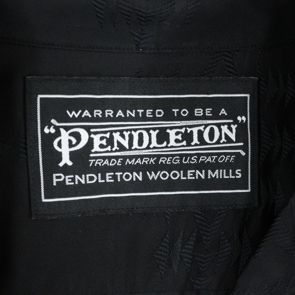 PENDLETON(ペンドルトン) シヌック総柄 レーヨン 長袖ポロシャツ ブラック