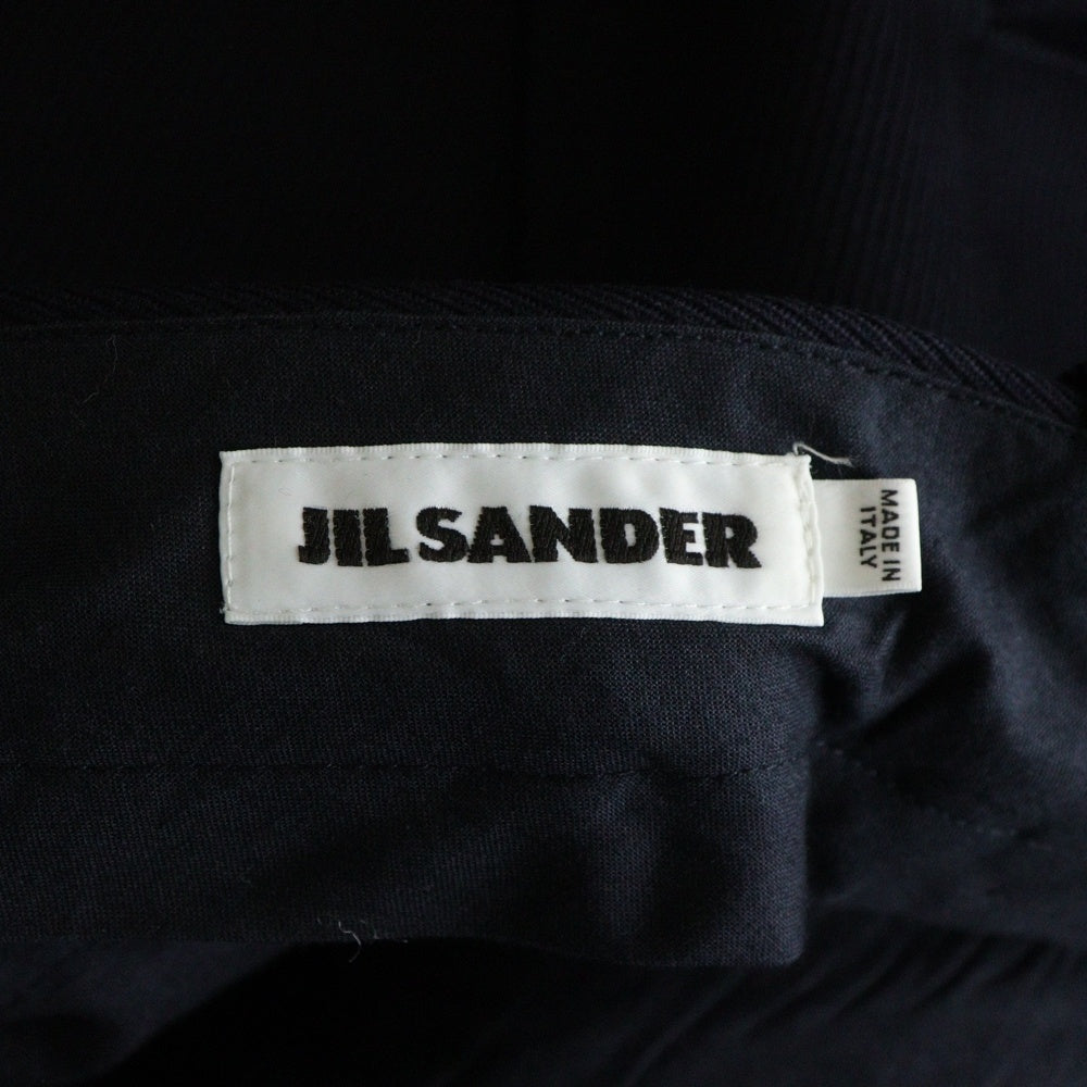 JIL SANDER(ジルサンダー) Wool Gabardine Trousers ウールギャバジン ジップポケットトラウザーズ パンツ スラックス ネイビー JSUN310501 MN200600