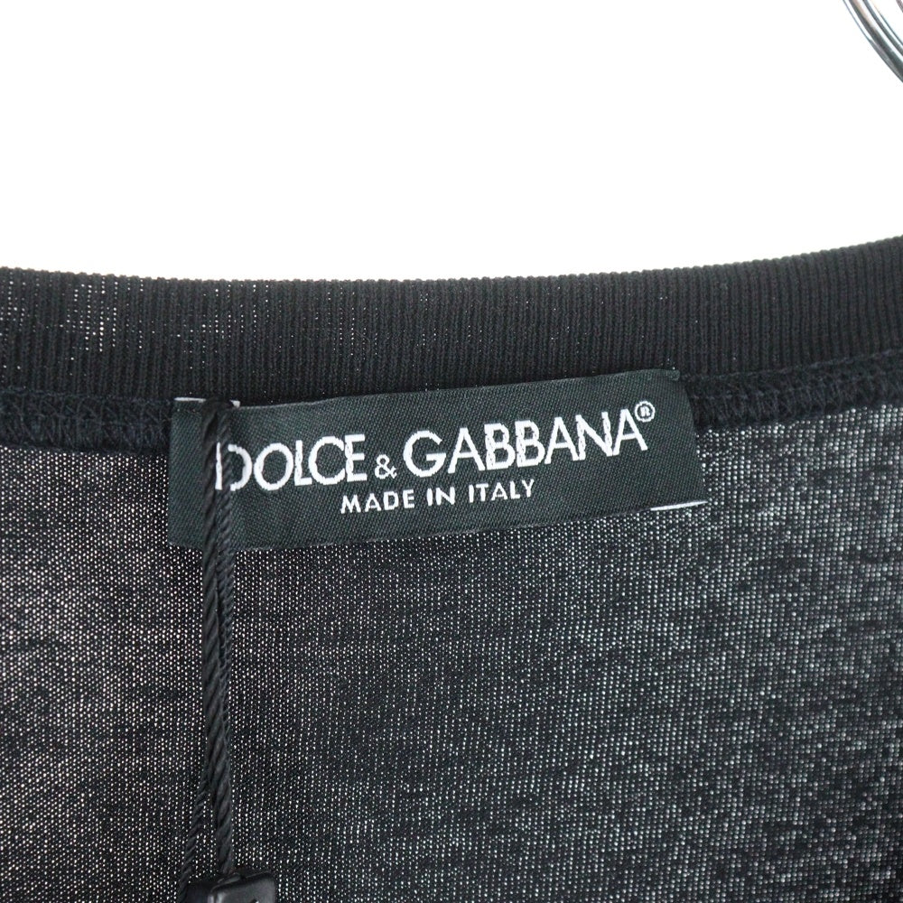 DOLCE & GABBANA(ドルチェアンドガッバーナ) ボックスロゴ テープ プリント 半袖Tシャツ カットソー ブラック G8HS4T/G7RKA