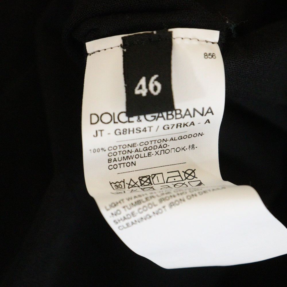 DOLCE & GABBANA(ドルチェアンドガッバーナ) ボックスロゴ テープ プリント 半袖Tシャツ カットソー ブラック G8HS4T/G7RKA