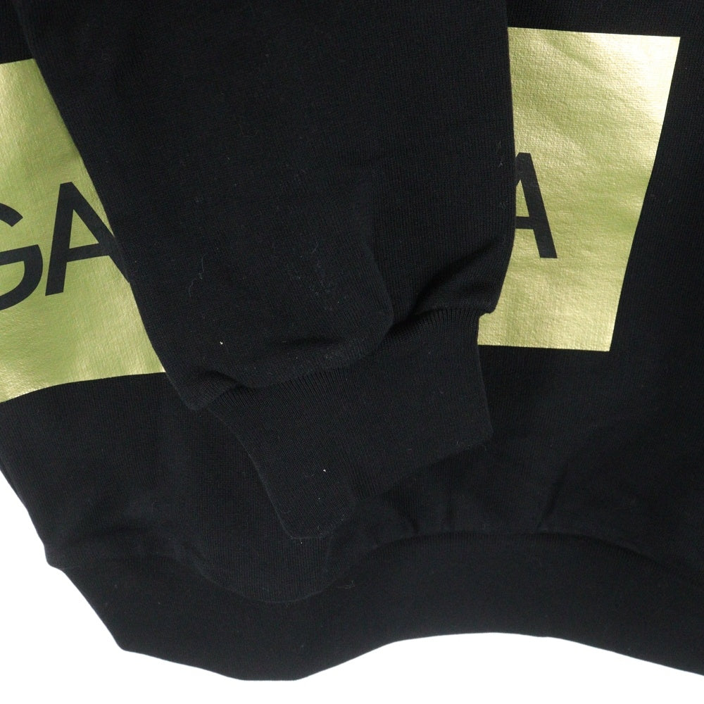 DOLCE & GABBANA(ドルチェアンドガッバーナ) ボックスロゴ テープ プリント プルオーバーパーカー フーディー ブラック G9JQ3T/G7QSO