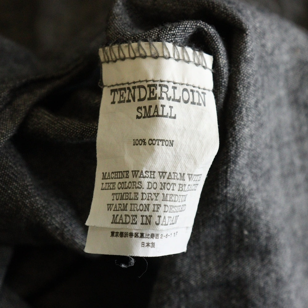 TENDERLOIN(テンダーロイン) ハイネック シャンブレーシャツ 長袖シャツ グレー