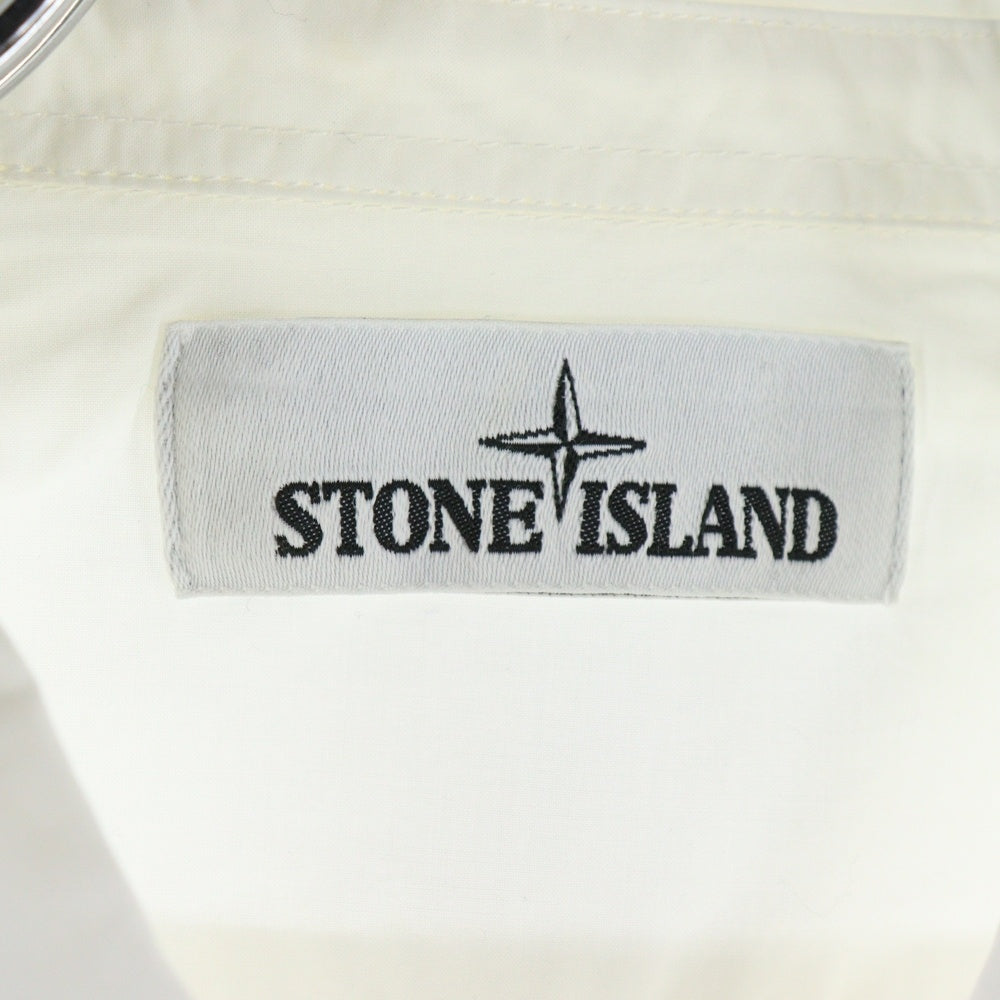STONE ISLAND(ストーンアイランド) Embroidered Logo Shirt アームロゴ刺繍 長袖シャツ ホワイト 691512501
