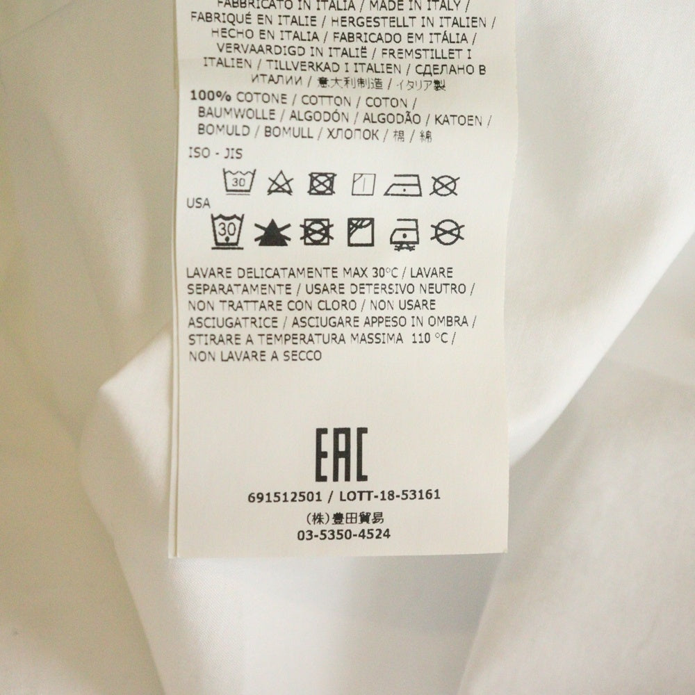STONE ISLAND(ストーンアイランド) Embroidered Logo Shirt アームロゴ刺繍 長袖シャツ ホワイト 691512501