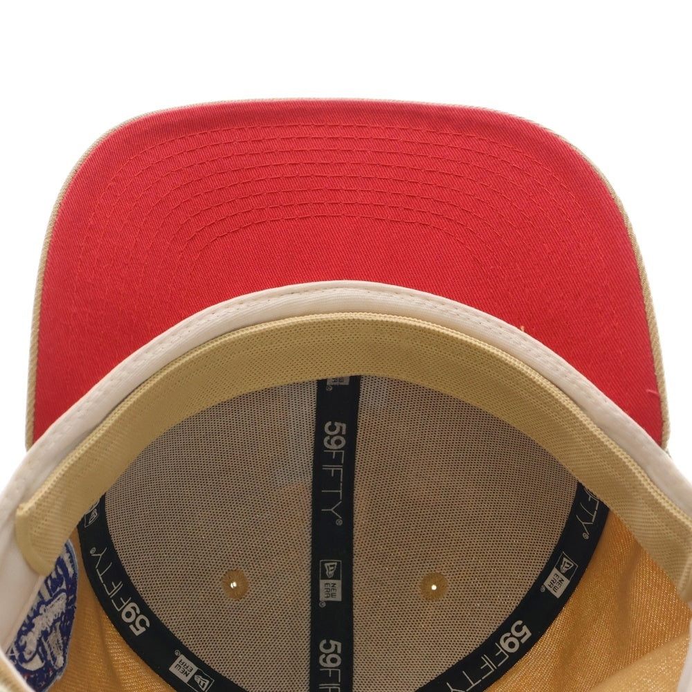 NEW ERA(ニューエラ) ロサンゼルス ドジャース 60周年記念 ロゴ刺繍 6パネルベースボールキャップ 帽子 ベージュ