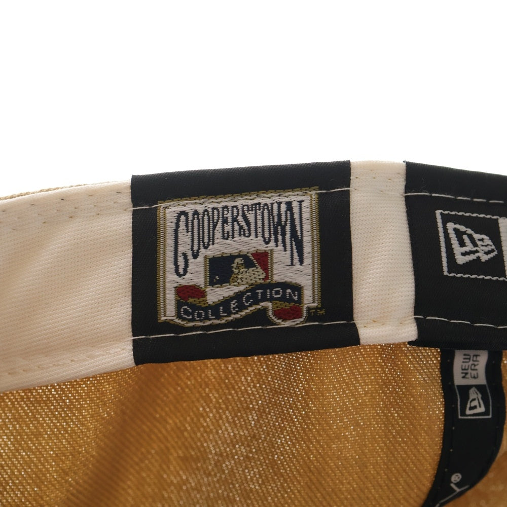 NEW ERA(ニューエラ) ロサンゼルス ドジャース 60周年記念 ロゴ刺繍 6パネルベースボールキャップ 帽子 ベージュ