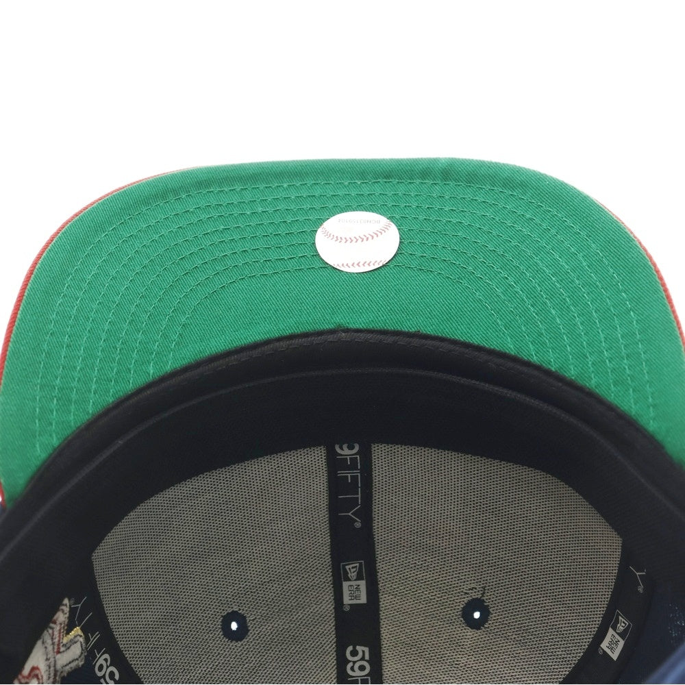 NEW ERA(ニューエラ) ジャッキーロビンソン Ailes 崎山翼 ロゴ刺繍 6パネルベースボールキャップ 帽子 ネイビー/レッド
