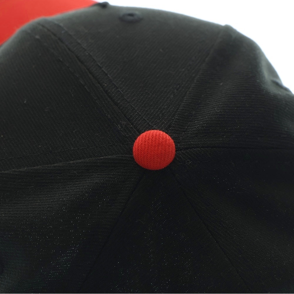 NEW ERA(ニューエラ) シカゴブルズ ロゴ刺繍 6パネルベースボールキャップ 帽子 ブラック/レッド
