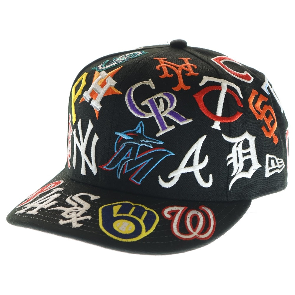 NEW ERA(ニューエラ) MLB チームロゴ オールオーバー ロゴ刺繍 6パネルベースボールキャップ 帽子 マルチ