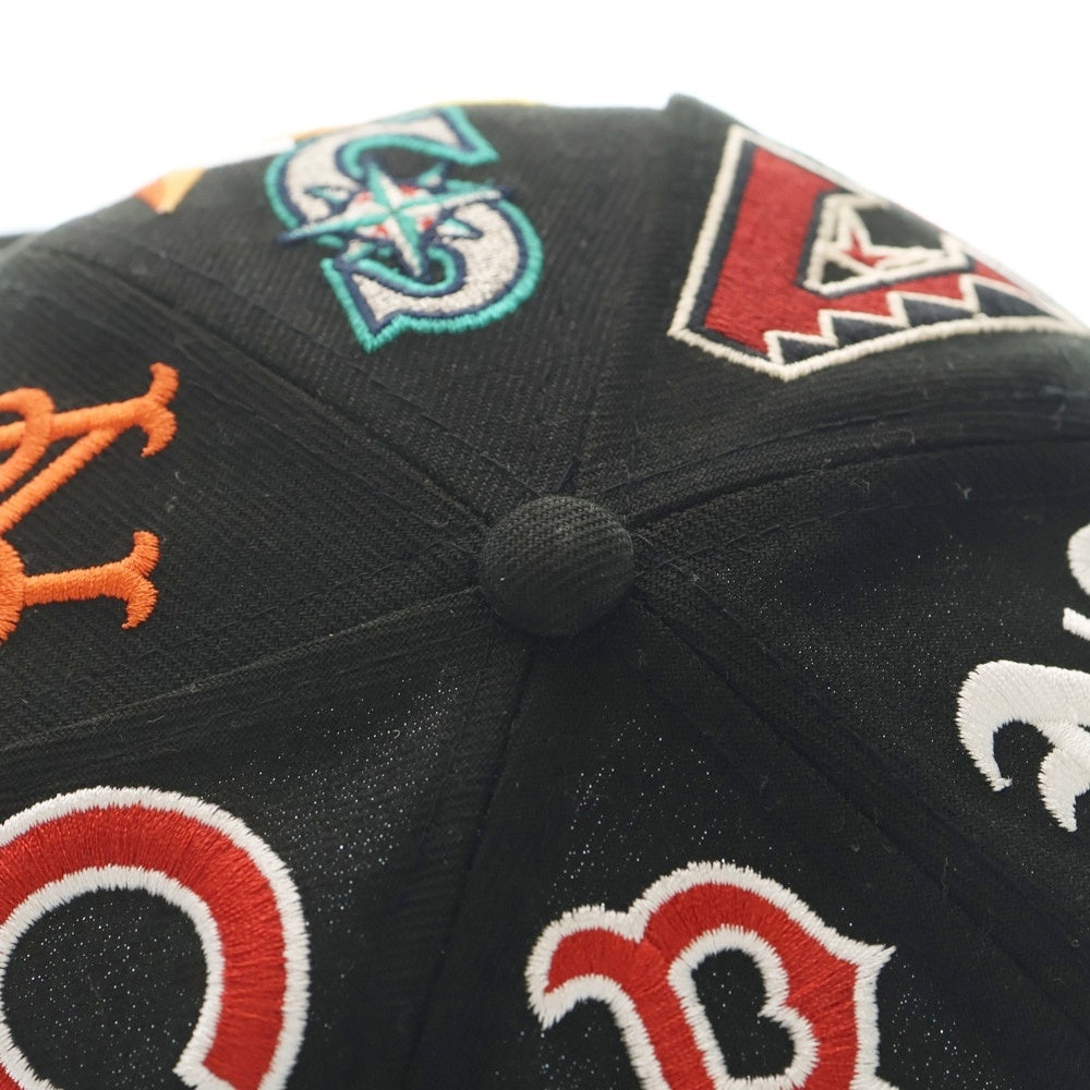 NEW ERA(ニューエラ) MLB チームロゴ オールオーバー ロゴ刺繍 6パネルベースボールキャップ 帽子 マルチ